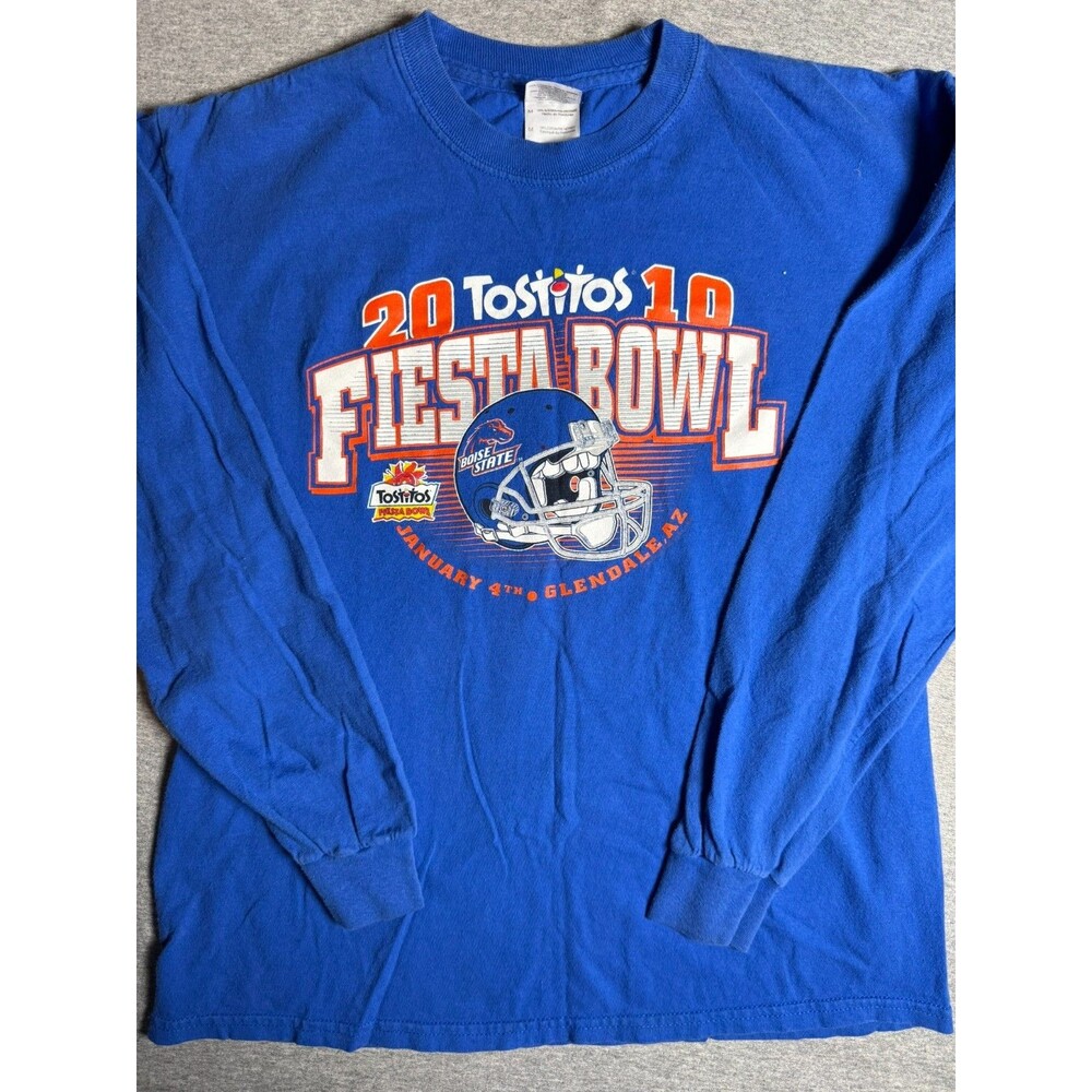 Vintage 2010 Boise State Blue Fiesta Bowl Long Sleeve Shirt Size M